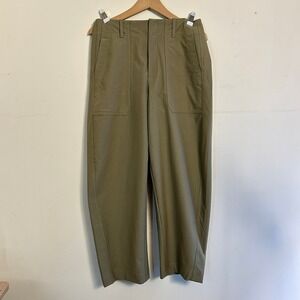 Athleta Skyline High Rise Barrel Leg Pant Utility Olive Green Size 10